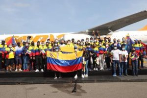 ¡Delegación de atletas ya está en Venezuela!