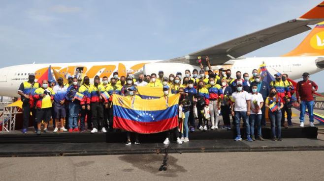 ¡Delegación de atletas ya está en Venezuela!