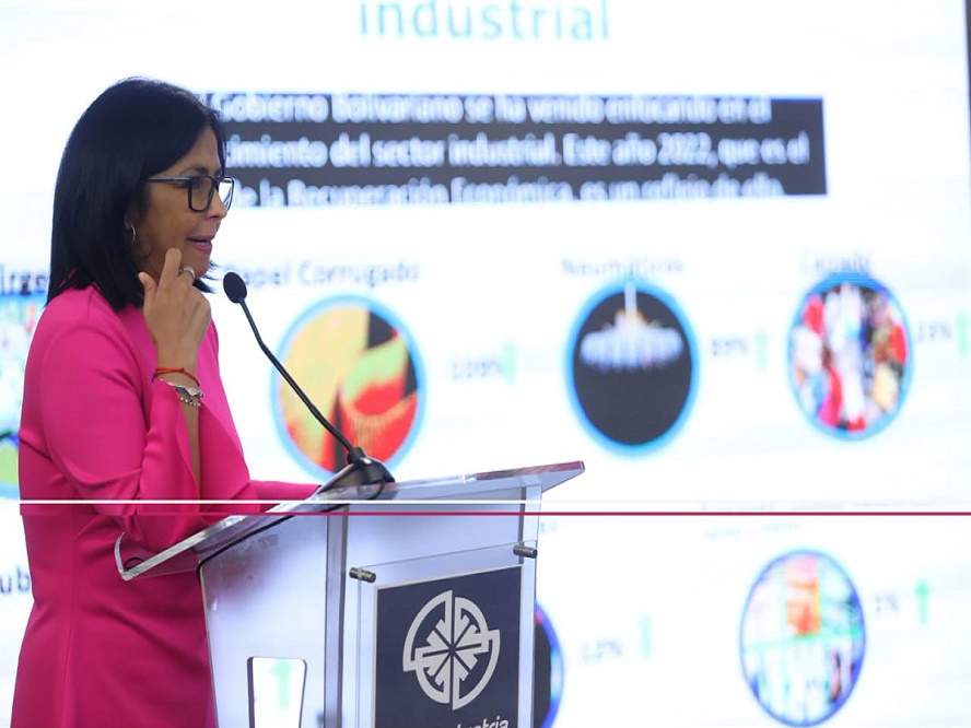 Lo afirmó Delcy Rodríguez ¡Sector industrial seguirá creciendo en 2023! - FOTO