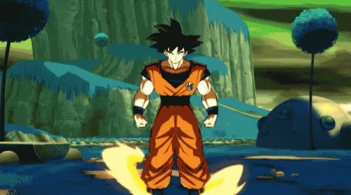 Goku transformándose en Super Saiyajin en medio de un planeta donde hay árboles, montañas y un cielo nublado demostrando que el nuevo videojuego de Dragon Ball: Sparkin Zero será uno de los mejores de la historia.- Blog Hola Telcel